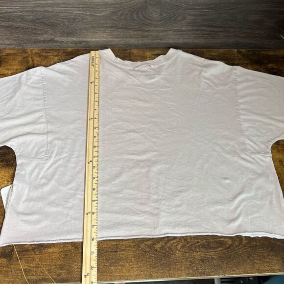 Free People Movement Inspire Oversized Logo Cropped Tee, Oyster Combo-Small. NWT - Picture 10 of 13